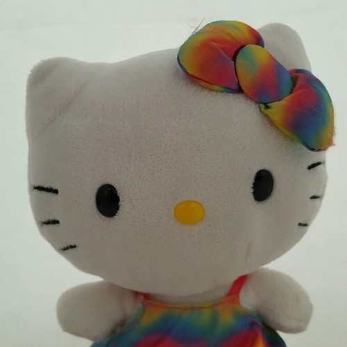 Sanrio Hello Kitty Ty Rainbow Plush Tie Dye Dress & Hair Bow
