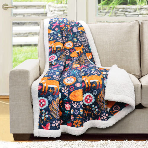 PENDLETON Sherpa fleece blanket QUEEN, serape stripe blue PENDLETON Sherpa fleece blanket QUEEN, serape stripe blue