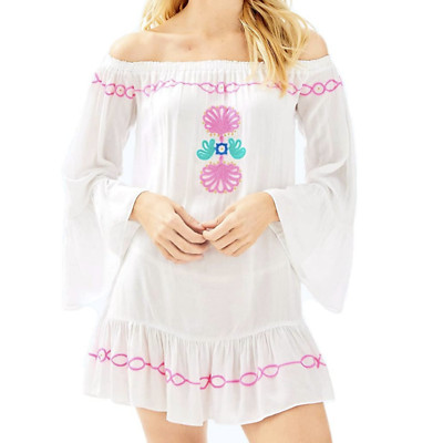 Lilly Pulitzer Womens Nemi CoverUp in Resort White with Pink - Size XXS - $138