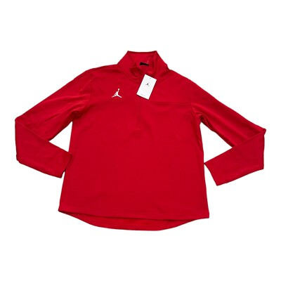 Nike Air Jordan Sweater Men's Medium Quarter Zip Red Long Sleeve CV8311-657 NWT