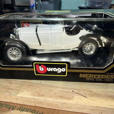 White Bburago 1931 Mercedes Benz Sskl 1/18 Scale