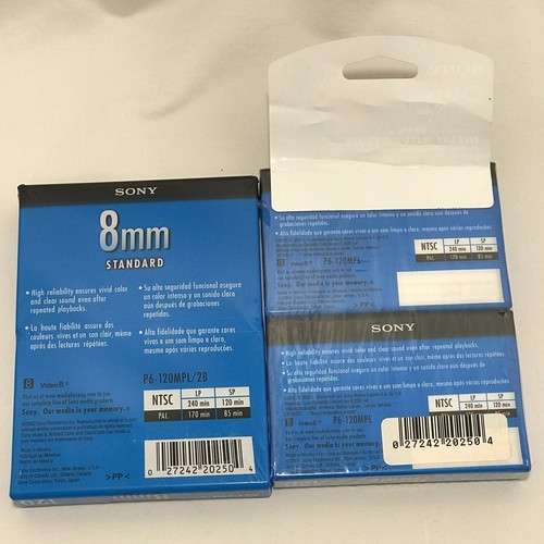 Lot Of 4 Sony 8MM Standard Grade 120 Minute Tapes