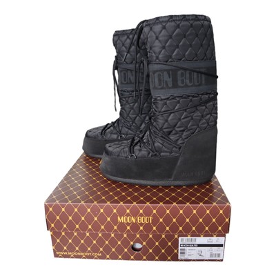 Moon Boot Icon Quilted Cold Weather Snow Ski Boots Black New 10-11.5 Sold Out