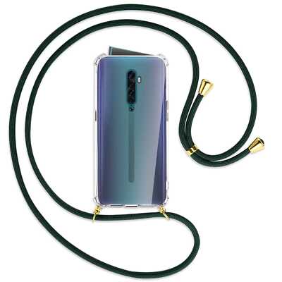 Handykette für Oppo Reno2 dunkelgrün (G) Hülle mit Band Kordel zum Umhängen