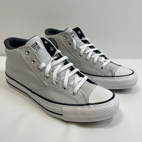 Converse All Star Sneakers Men's 12 Gray White Black Malden Street Mid Top Shoes