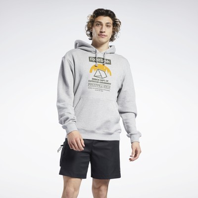 

Мужская серая спортивная толстовка с капюшоном Reebok Classics Camping Graphic Hoodie, Grey