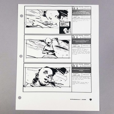 300 Production Used Storyboard, Young Leonidas Beaten in Agoge Fight, COA