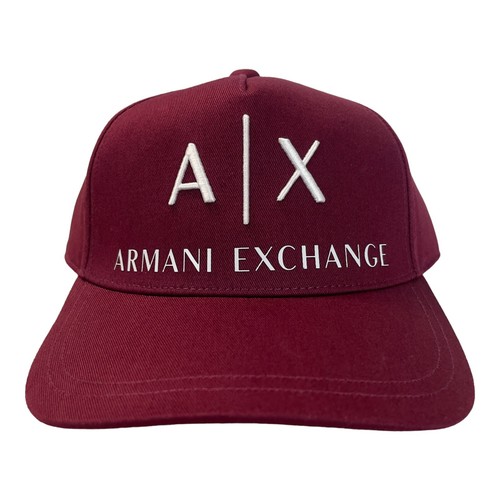 Armani Exchange Men's Logo Baseball Cap Strap Back Burgundy