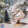 Braxio Christmas Decorations Indoor Gingerbread Decor - Resin Mrs.Santa Claus with Gingerbread House in Hand Room Decor Aesthetic 5.5 * 4.5 * 9 Inch