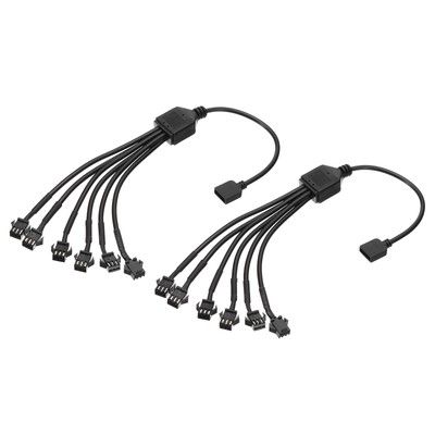 5V 3Pin Splitter Cable, 2 Pcs Power Cord with 1 to 4 ARGB Female Extension Cable