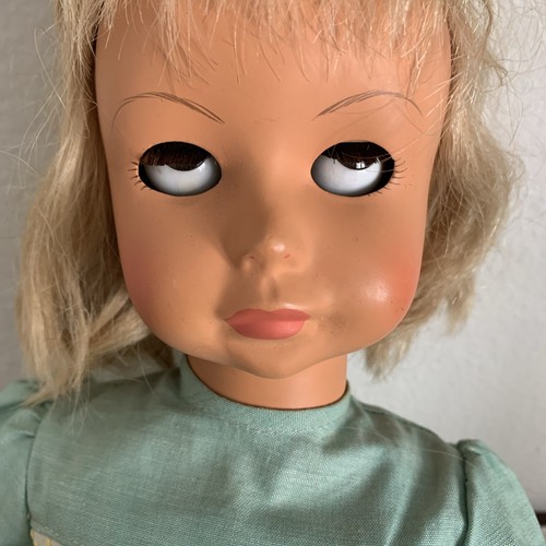 Vintage Aqua Dress 18&rdquo; Bonomi Italian Girl Doll Needs Eye Repair