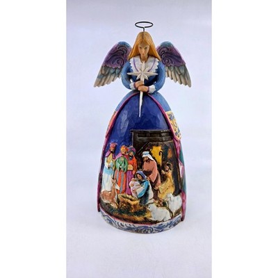 Jim Shore Heartwood Creek Nativity Angel Figurine Blue Star 10 Inch 2004