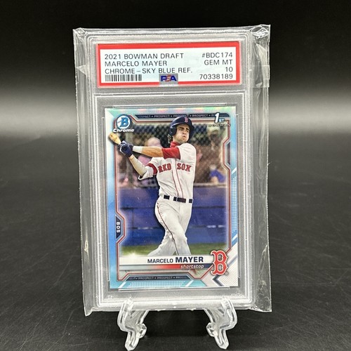 MARCELO MAYER 直筆サインカード 10シリ PSA 10 MARCELO MAYER 1st 2021 Bowman Chrome Draft SKY BLUE