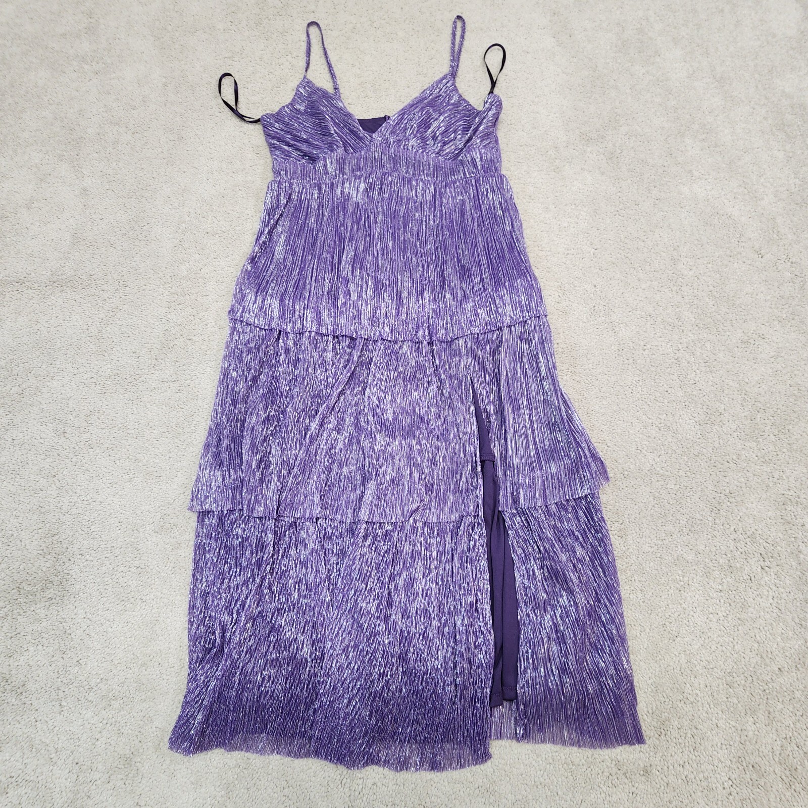 Trixxi Maxi Layered Purple Dress with Slit- XLarge | eBay