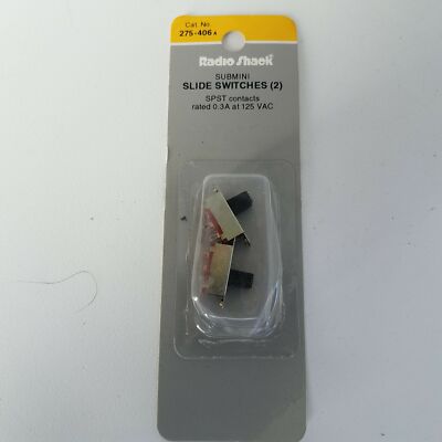 Radio Shack 275-406A Submini Slide Switches (2) SPST Contacts 040293104542  275-