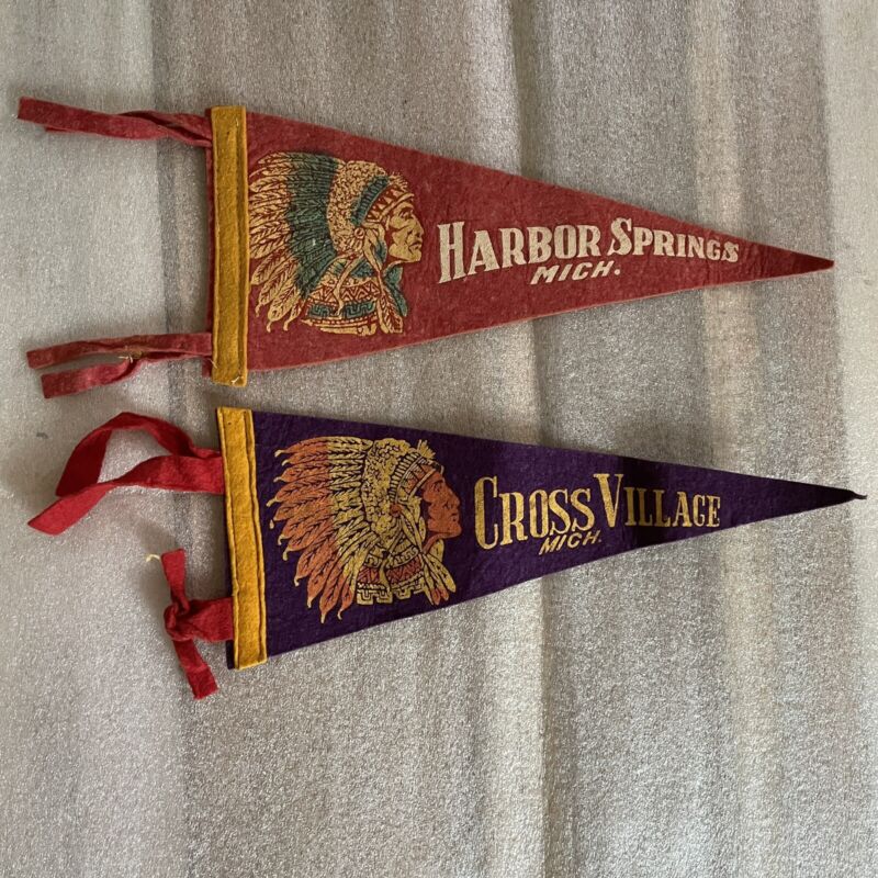 Harbor Springs and Cross Village 11 Inch ￼ Felt Pennant Flag  Free Shipping