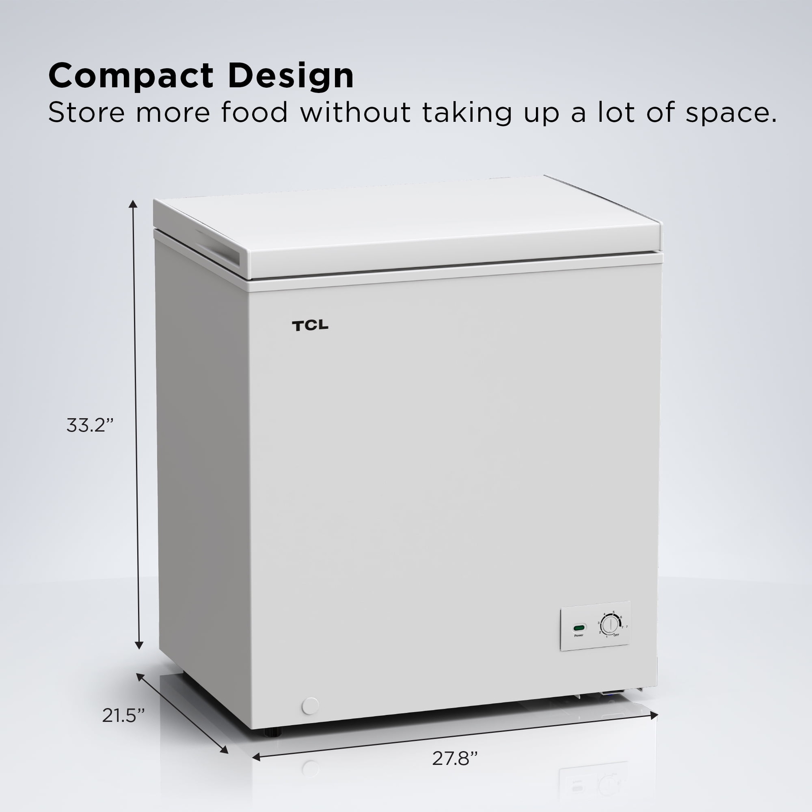 TCL 5.0 Cu. Ft. Chest Freezer, White, Garage Ready, CF053W