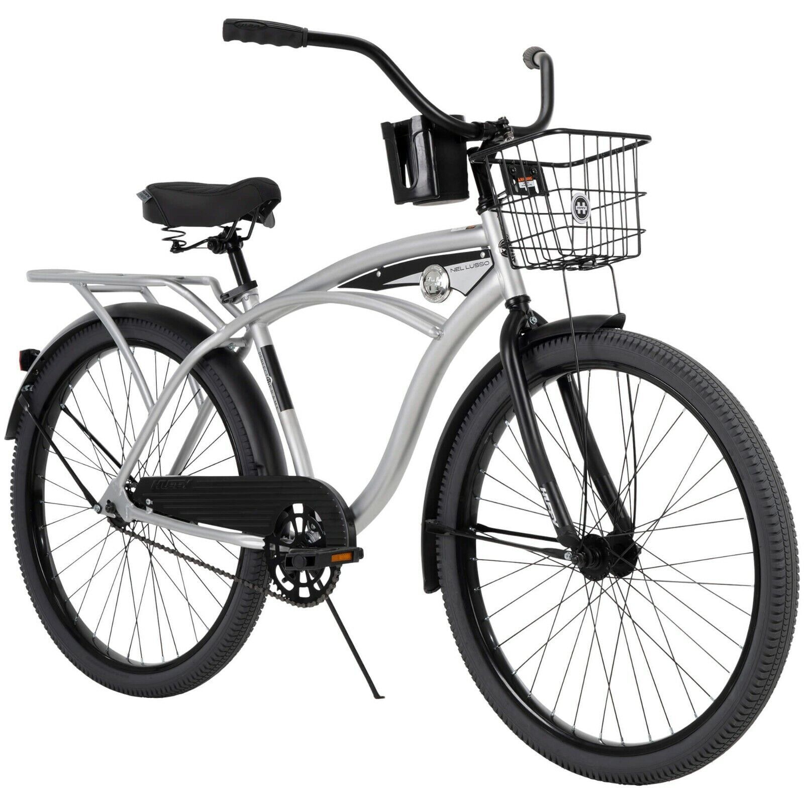 Huffy 26 In. Nel Lusso Men&rsquo;s Beach Cruiser Bike, Silver