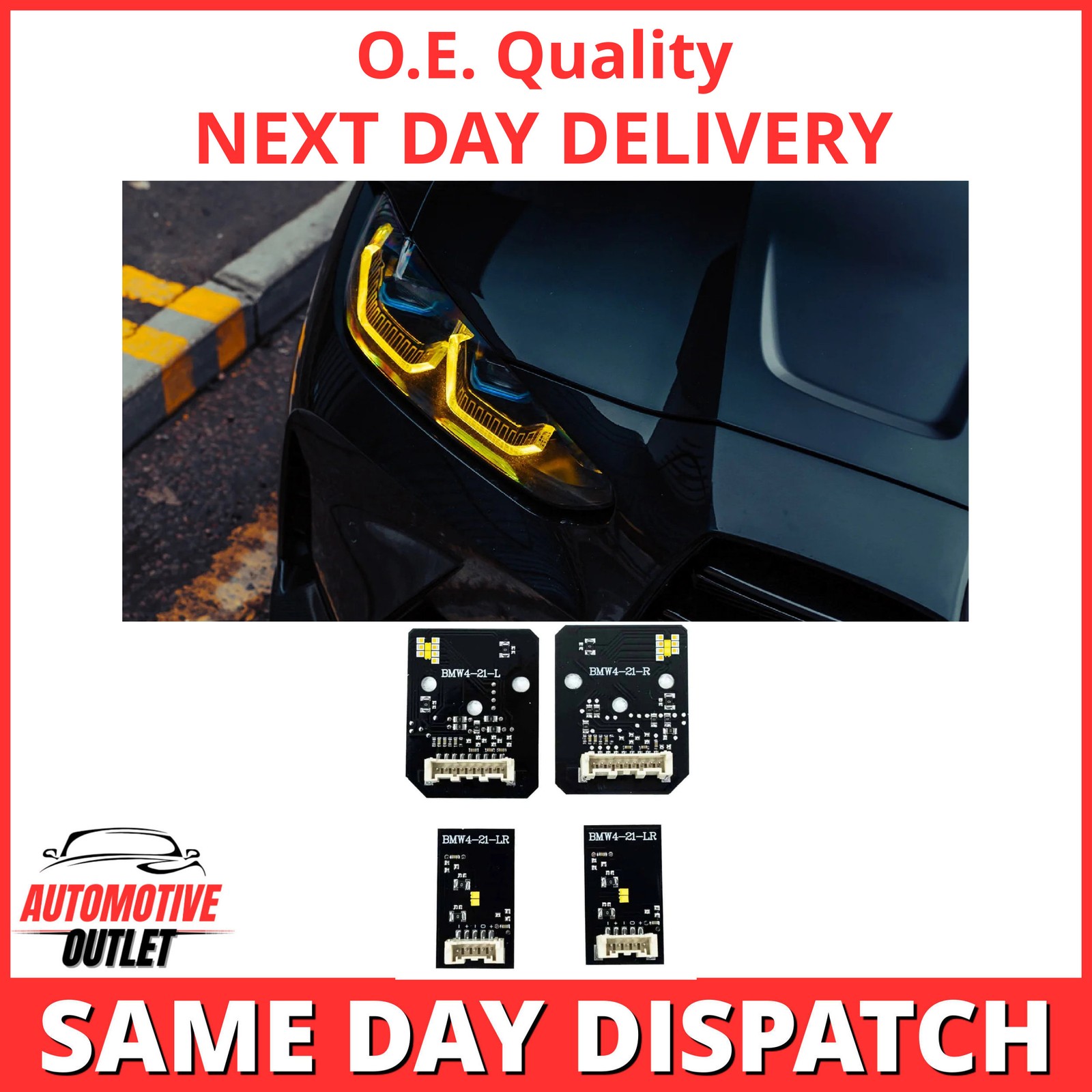 CSL YELLOW DRL LED MODULE SET FOR BMW M3 M4 4 SERIES G80 G81 G82 G83 G22 G23 G26