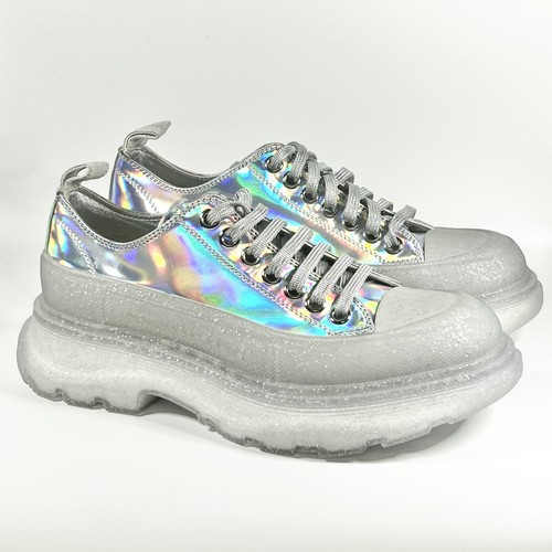 New Alexander McQueen Tread Slick Iridescent Sparkle Low