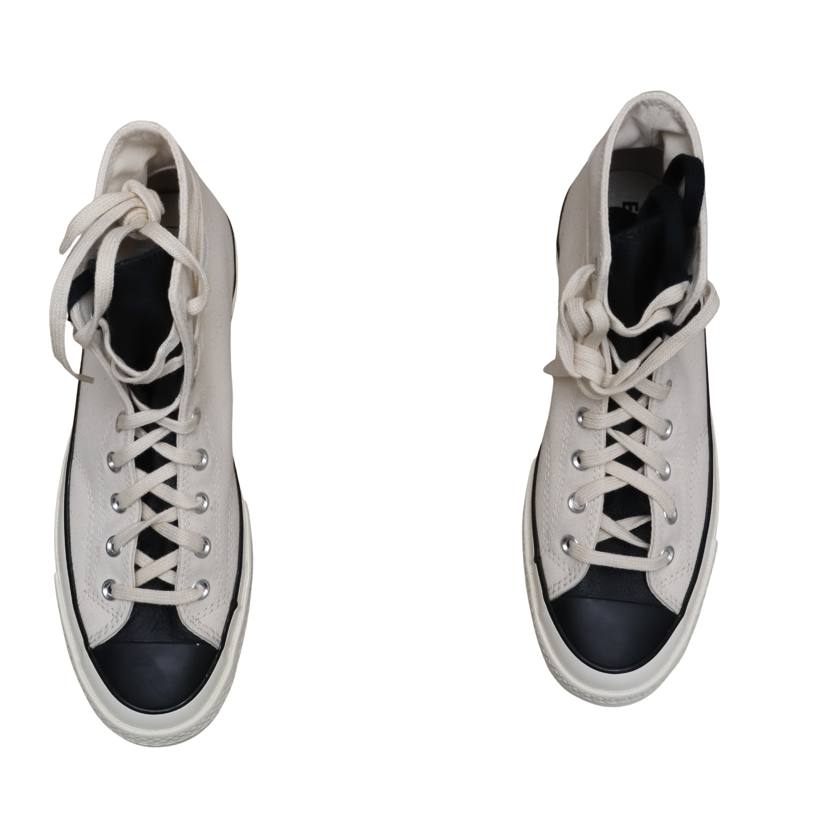 Pre-owned Converse Size 9.5  X Essentials Fear Of God 167955c Chuck 70 Hi Nat Ivory Black In Natural, Ivory, Black