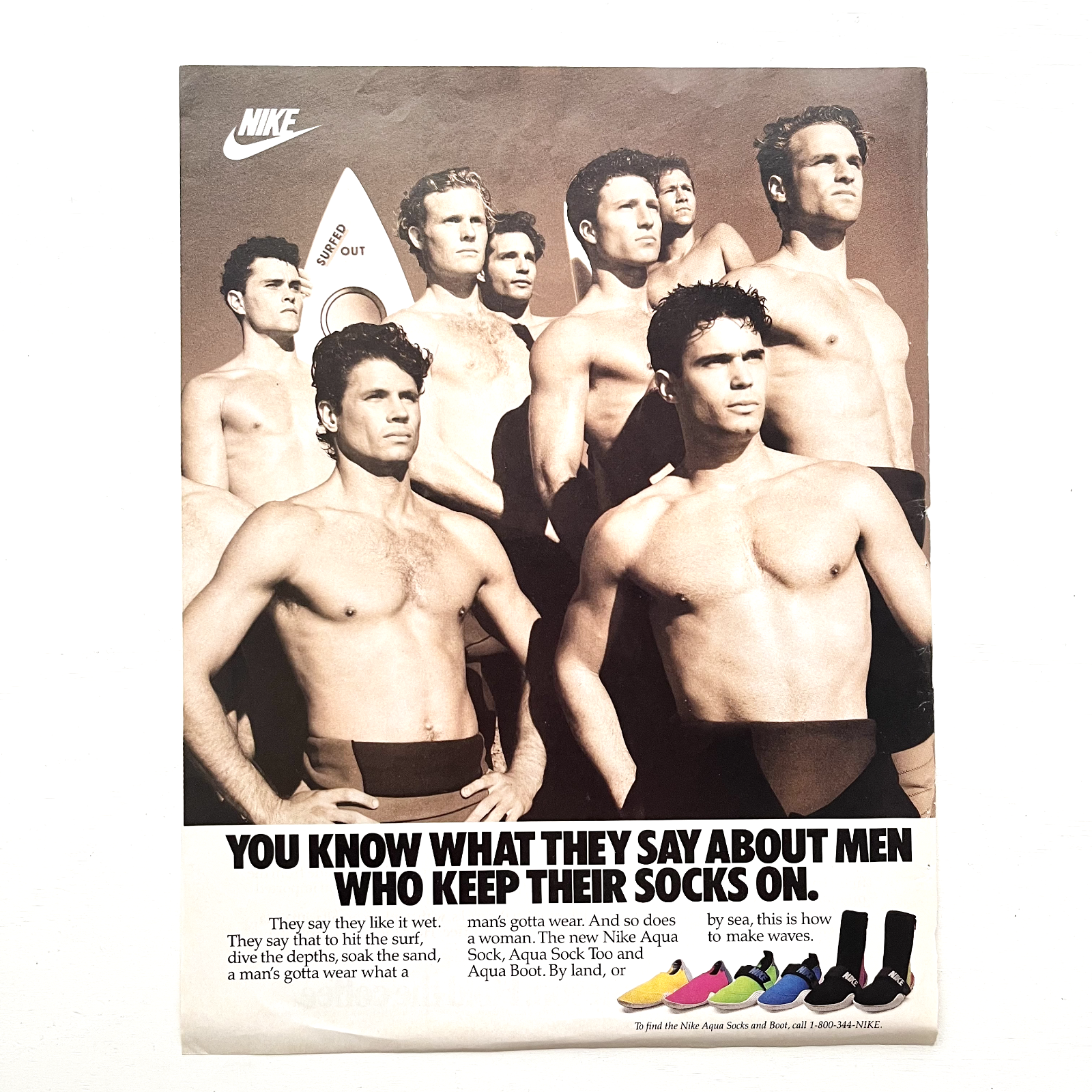 Ad Vtg 1989 Shoes For Water Sports Surf Dive Wet Beach Sand Swim