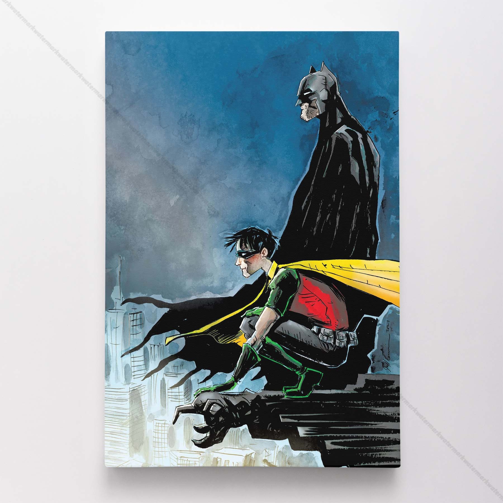 Batman & Robin Poster Canvas Dark Knight Comic Book Cover Art Print #24438