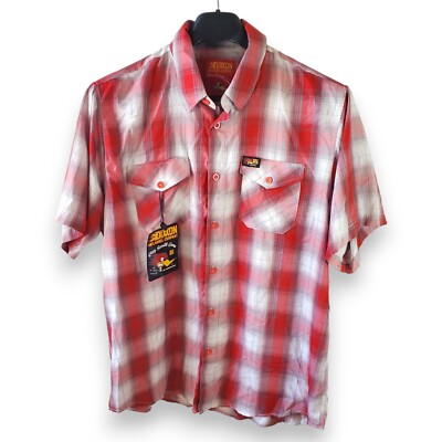 Dixxon Flannel Co. Shirt XL Clay Smith Cams Mr. Horsepower  Red Plaid NWT Bamboo
