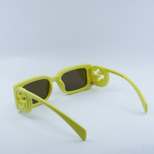 Pre-owned Gucci Gg1325s 007 Acid Yellow/brown 54-19-140 Sunglasses Authentic