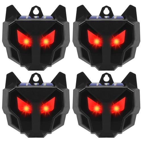 4 X Solar Powered Nocturnal Wild Animal Repeller Bionic Eyes Predator For Yard