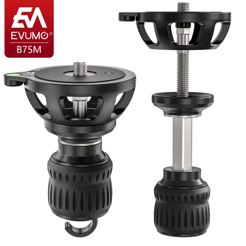B75M 75mm Bowl Adapter With Retractable Handle 3/8'' Mounting Screw Half Ball Le