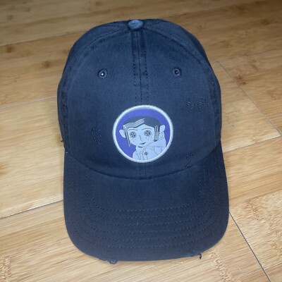 Coraline Distressed Style Black Dad Cap Hat Nice NWOT VG Horror Fantasy Movie