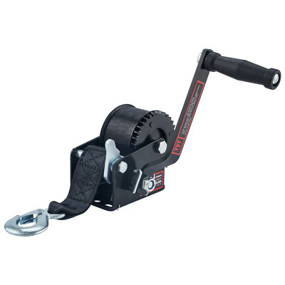 TYT 600lbs Hand Winch With Black Strap Gear Winch ATV Boat Trailer Heavy Duty