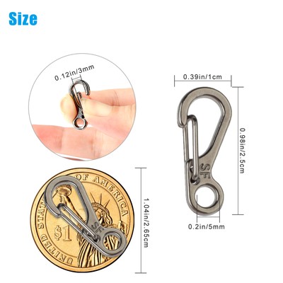 10/20/40x Mini Heavy Carabiner Snap Hook Clip Key Chain Aluminum Outdoor Camping