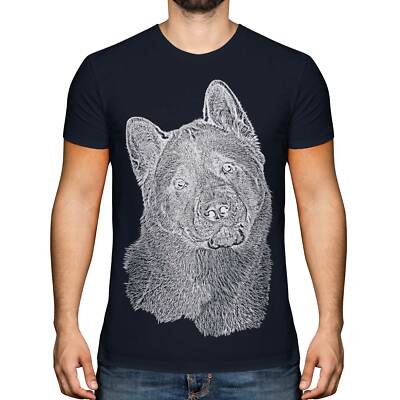 AMERICAN AKITA SKETCH MENS PRINTED T-SHIRT TOP GREAT GIFT FOR DOG LOVER SPITZ