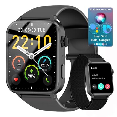 2025 Smart Watch For Men/Women, Waterproof Smartwatch Bluetooth iPhone Samsung