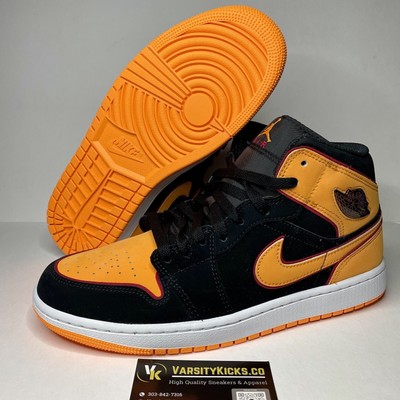 NIKE Air Jordan 1 Mid SE  Black / Vivid Orange  Men's Size 9.5 FJ4923-008 No Lid