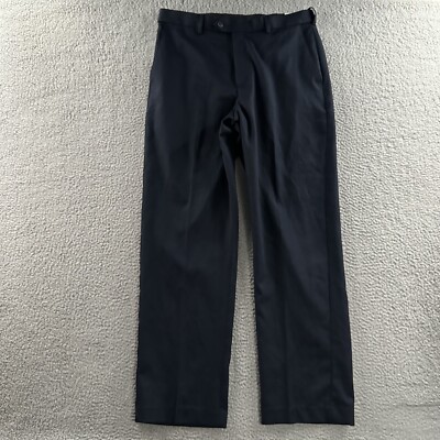Croft & Barrow Mens Pants Blue 36x32 Classic Fit Easy Care Dress Pant Polyester