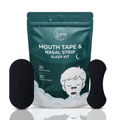 60PCS Hypoallergenic Mouth Tape + Nasal Strip for Snoring and Improved Breathing