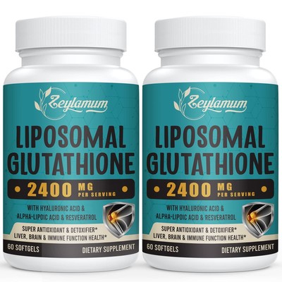 2400 MG Liposomal Glutathione Softgels Max Absorption Active Form L-Glutathio...