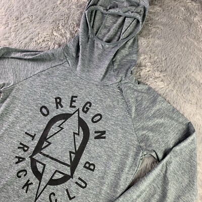 Oregon Track Club Shirt Womens Small Gray Nike Hoodie Running Dry Element DriFit