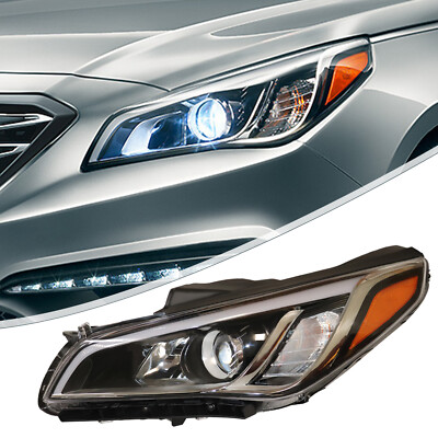 For 2015 2016 2017 Hyundai Sonata Headlight Halogen Left Driver Side Clear Lens