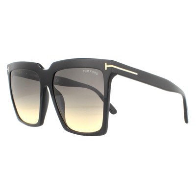 Pre-owned Tom Ford Sunglasses Sabrina 02 Ft0764 01b Shiny Black Gray Smoke Gradient