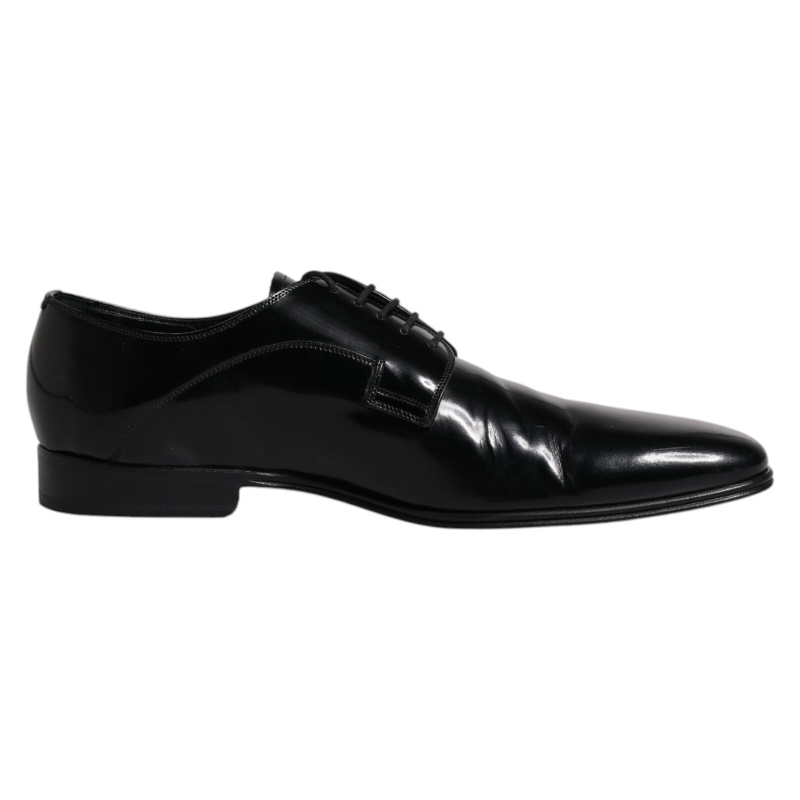 DOLCE＆GABBANA レザープレーントゥシューズ 黒 ポインテッドトゥ DOLCE＆GABBANA レザープレーントゥシューズ 黒 ポインテッド