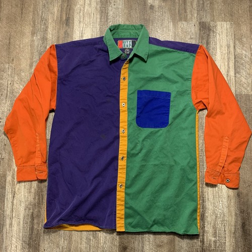 トップス unknown 80s 90s color blocking shirt Unknown 80s/90s color block shirt