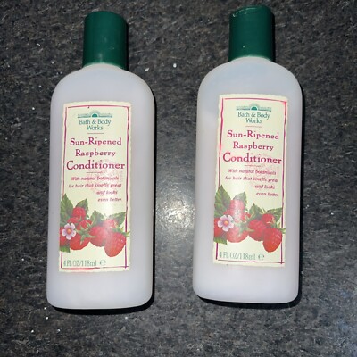 2- Vintage Bath And Body Works Conditioner  Sin Ripened Raspberry 4 Fl Oz Each