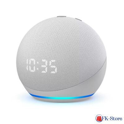 AMAZON Echo Dot (4. Gen.) mit Uhr - Smart Speaker mit Alexa | Weiß