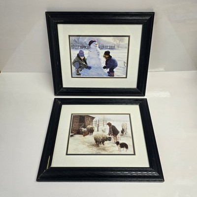 Robert Duncan Winter Art Prints Set of 2 Framed An April Storm Winter Monument