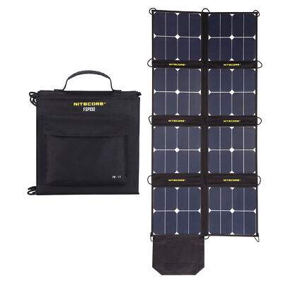 ~NEW~ Nitecore FSP100 Foldable 100W Solar Panel w/ DC + USB-A & USB-C Outputs