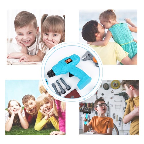 14Pcs/Set Kids Power Drill Toy Kit Play Tools with Hammer Goggles Caliper Toy